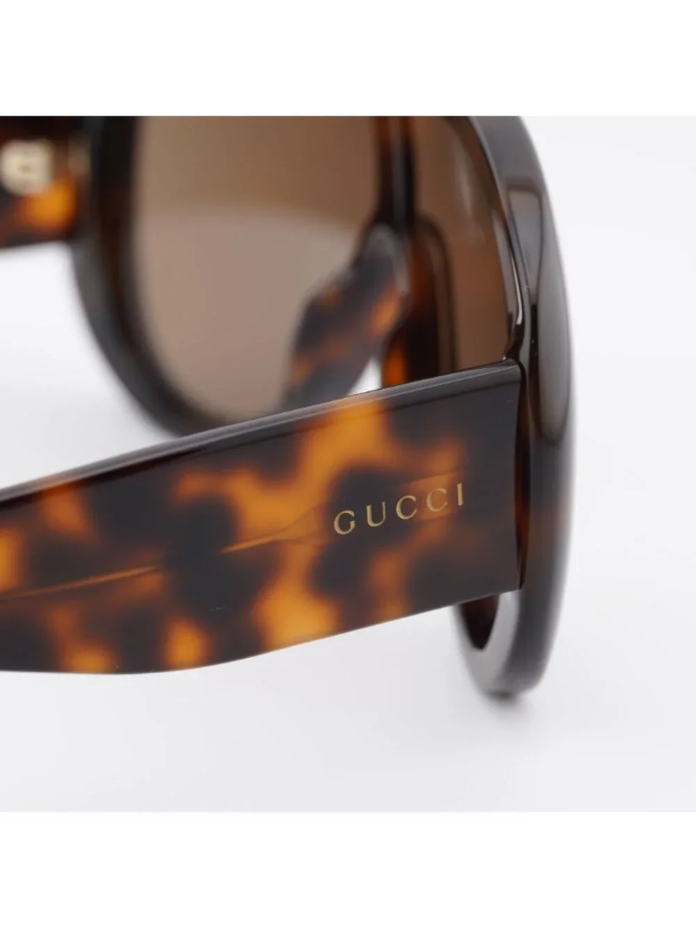 Gucci GG2164S 002 Sunglasses Havana Shield Frame, Brown Lenses